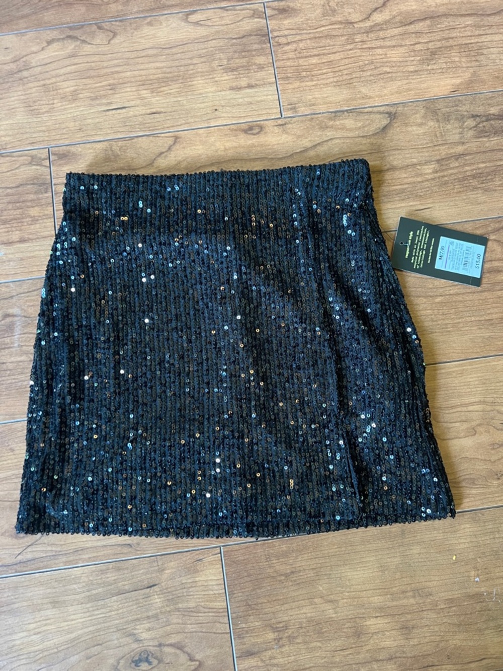 art class Black Sequin Mini Skirt